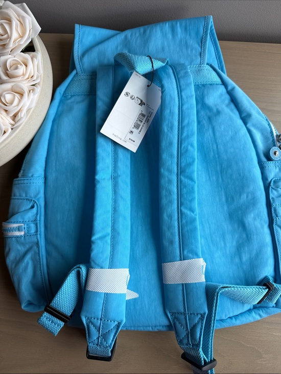 Kipling Ezra Backpack Powder Blue Marble NWT Lightweight School Travel Bag